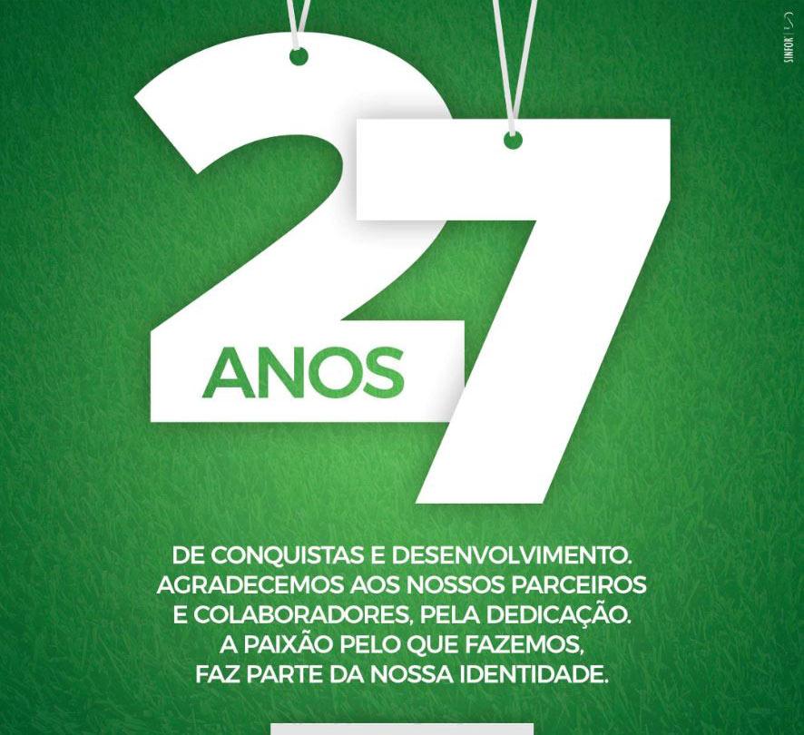 Hoje estamos em festa! Completamos 27 anos!