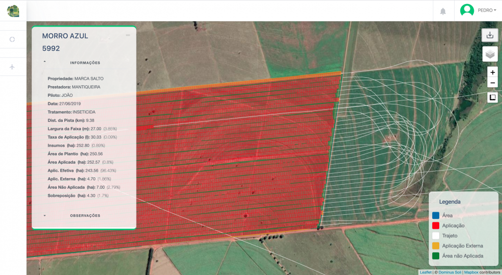 Sistema planeja e controla pulverização aérea de agroquímicos